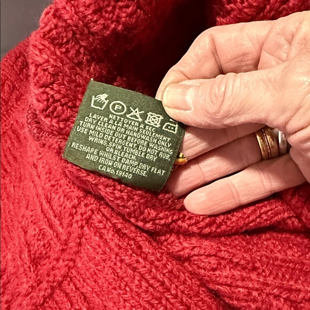 Blarney Country Heritage | Irish Woollen Mills Red Wool Wrap Sweater Size XS/S - Picture 11 of 11